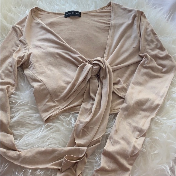 PLT Stone front tie crop top - Picture 1 of 2